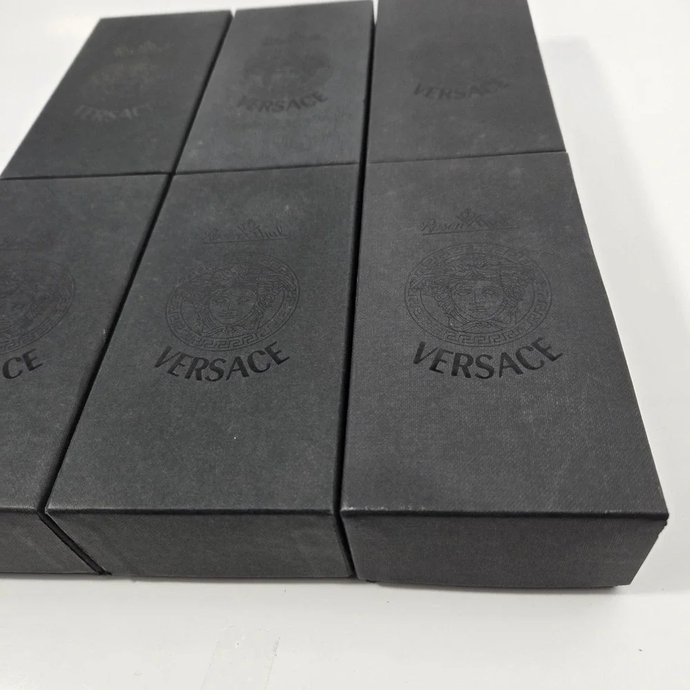 Set of 6 Rosenthal Versace Medusa Crystal Wine Bottle Stoppers Full Rainbow NIB